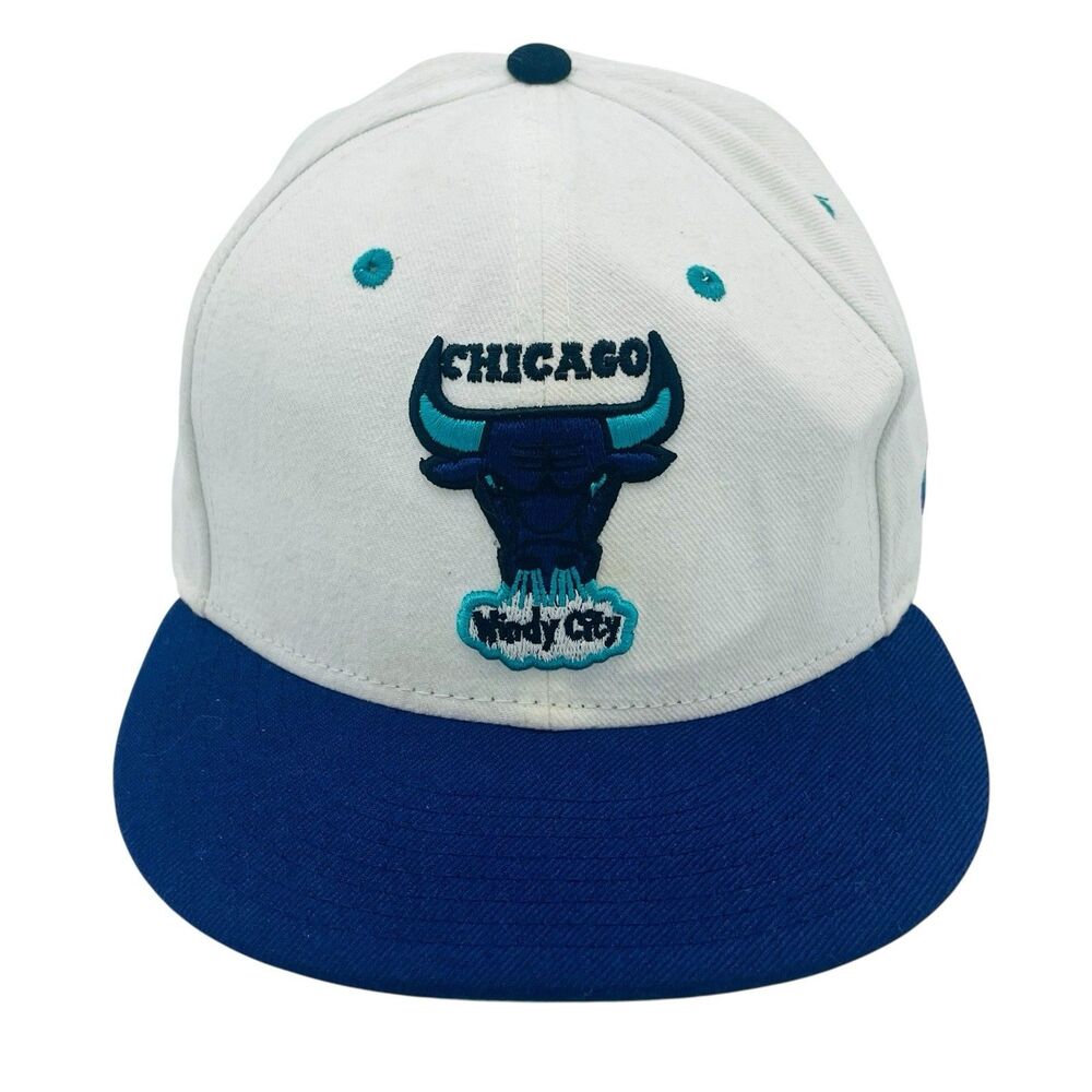 Chicago Bulls Windy City Hat White Blue Snapback Cap